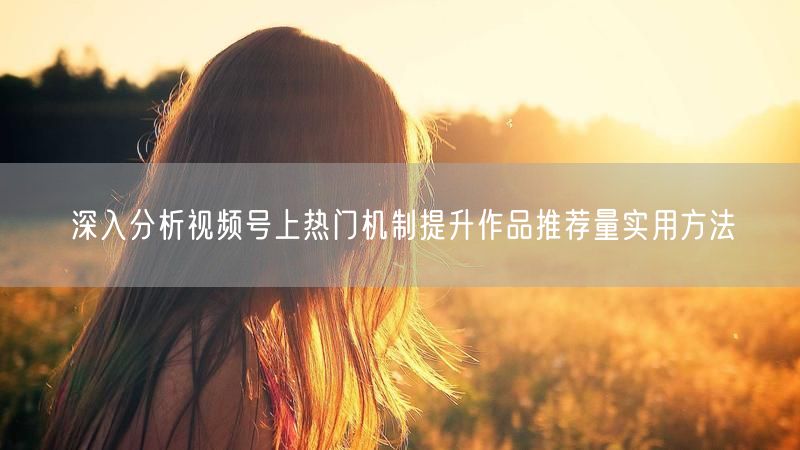 深入分析视频号上热门机制提升作品推荐量实用方法