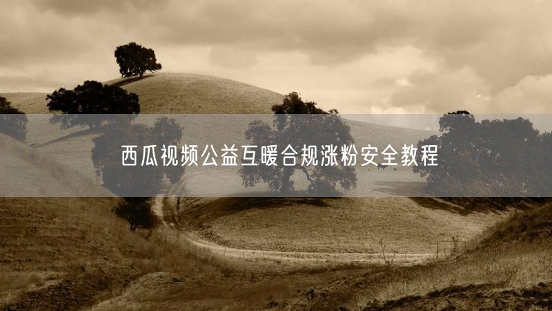 西瓜视频公益互暖合规涨粉安全教程