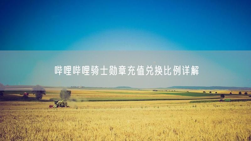 哔哩哔哩骑士勋章充值兑换比例详解